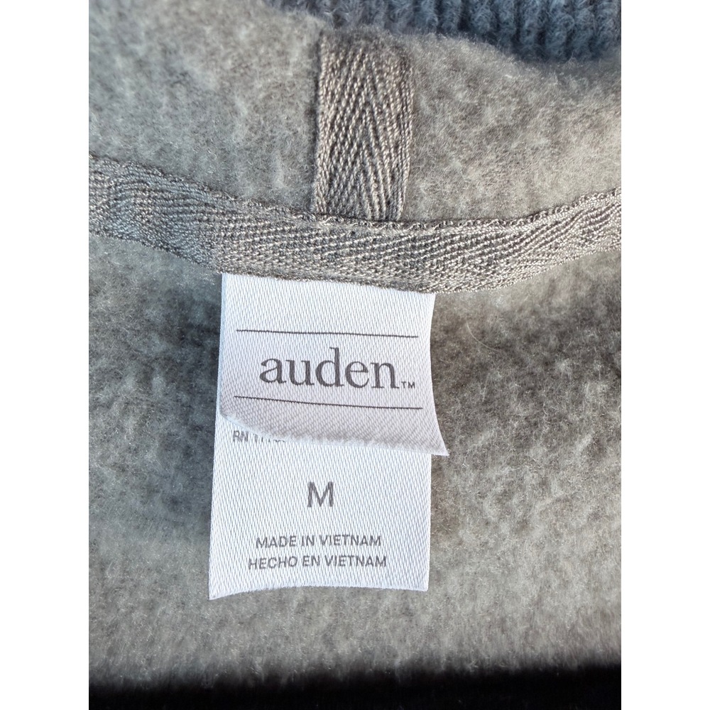 Auden Womens Full Zip Fleece Hoodie Taupe Brown Size M Loungewear Sweatshirt - Picture 2 of 6
